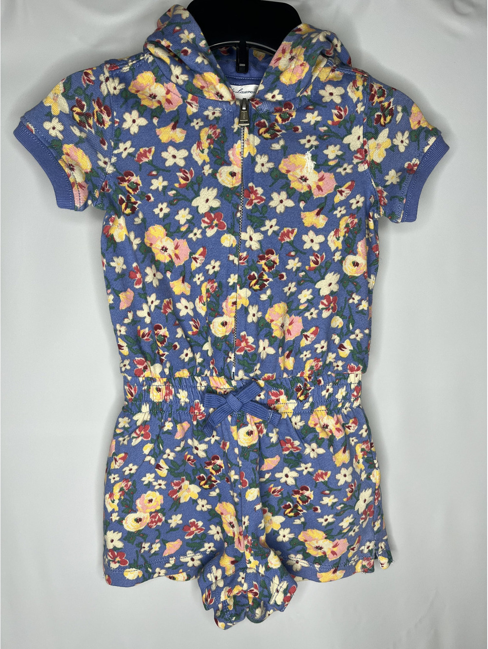 NWT Ralph Lauren Baby Blue/Floral Romper Size 6M